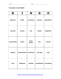 Bingo Card #5