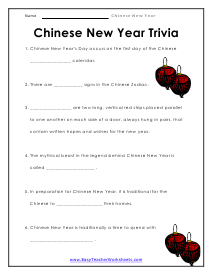 Trivia Worksheet