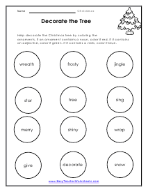 Decorate the Tree Worksheet