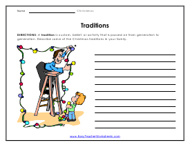 Traditions Worksheet