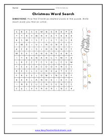 Word Search Worksheet