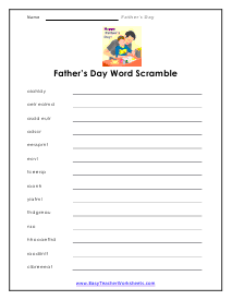 Word Scramble Worksheet