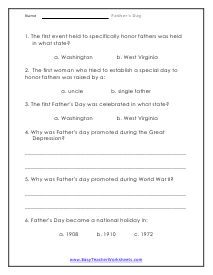Single Dad Worksheet