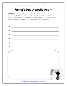 Acrostic Poem Worksheet