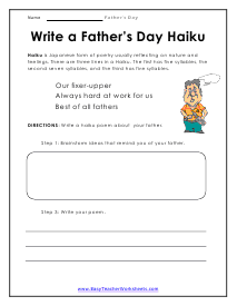 Haiku Poem Worksheet