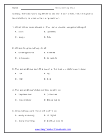 What's a Groundhog? Questions
