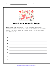 Acrostic Poem Worksheet