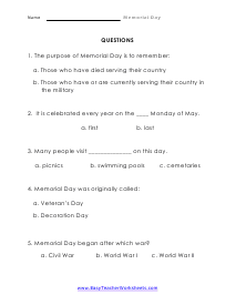 Questions Worksheet