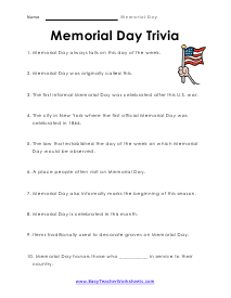 Trivia Worksheet