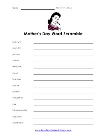 Word Scramble Worksheet