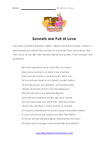 Sonnet Worksheet