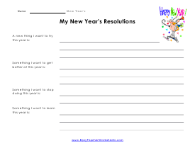 Resolutions #2 Worksheet