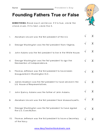 Founding Fathers Worksheet