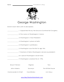 George Washington Worksheet