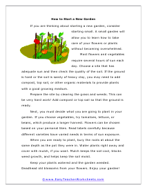 New Garden Worksheet