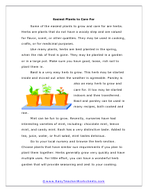 Easiest Plants Worksheet