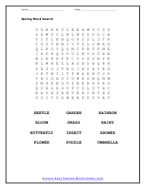 Word Search Worksheet