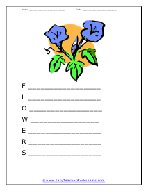 Flowers Poem Worksheet