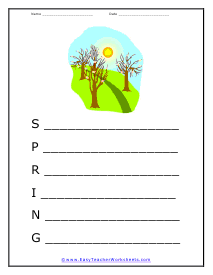 Acrostic Worksheet