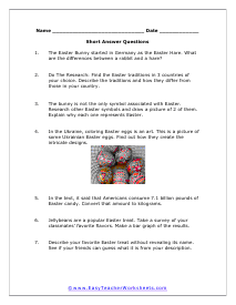 Bunny Questions Worksheet