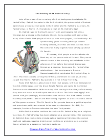 The History of St. Patrick's Day - Reading Passage