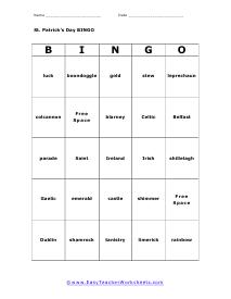 Bingo Card #1