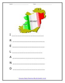 Ireland Poem Worksheet
