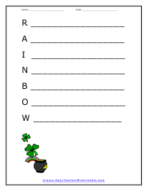 Rainbow Poem Worksheet