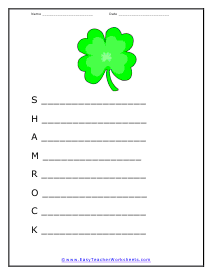 Shamrock Poem Worksheet