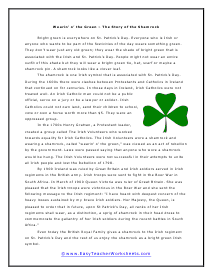 Shamrock Worksheet