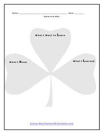 Shamrock KWL Worksheet