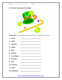 Word Scramble Worksheet