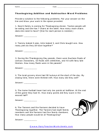 Word Problems Worksheet