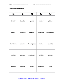  Bingo Card