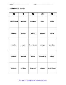  Bingo Card