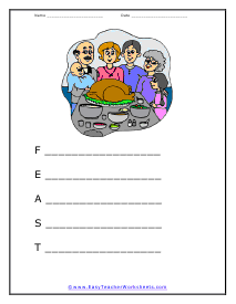 Feast Poem Worksheet