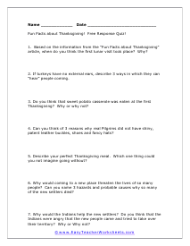 Short Answer Worksheet