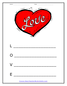 Love Poem Worksheet