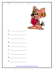 Valentine Worksheet