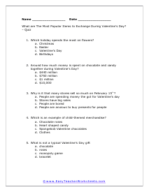 Items Multiple Choice Worksheet