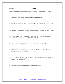 Honor Worksheet