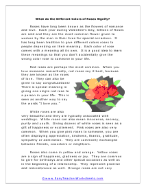 Rose Color Worksheet