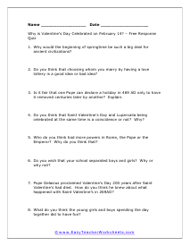 Short Answer Worksheet