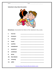 Word Scramble Worksheet