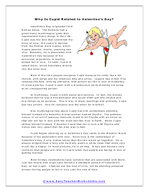 Cupid Reading Worksheet