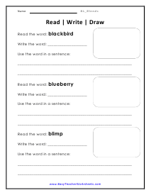 Read, Write, and Draw Worksheet