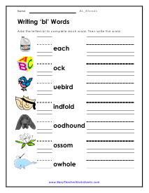 Word Writing Worksheet