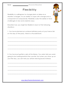 Flexibility Worksheet