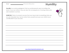 Humility Worksheet