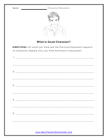 Good Character Worksheet